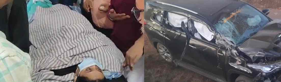 belgaum-ministers-laxmi-hebbalkar-injured-in-car-accident-202501_1.jpg | बेळगाव : मंत्री लक्ष्मी हेब्बाळकर यांच्या कारचा अपघात... कारमध्ये लक्ष्मी हेब्बाळकर यांचे बंधू आमदार चन्नराज हट्टीहोळीही | belgaum news | belgavkar बेळगावकर